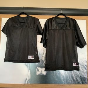Plain Black Football Jerseys - Set of 2